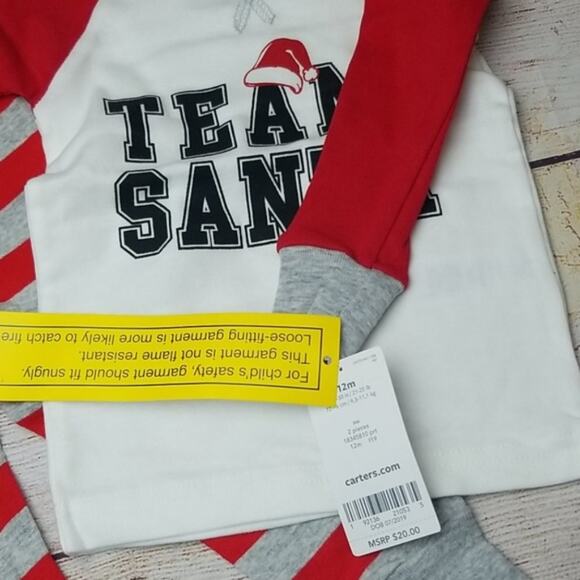 Carter's Team Santa Pajamas | Size 12M - Picture 4 of 4